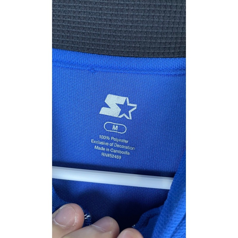 Starter Quarter Zip Pullover Mens Medium Blue Excellent Dri-Star Mesh Panels gallery