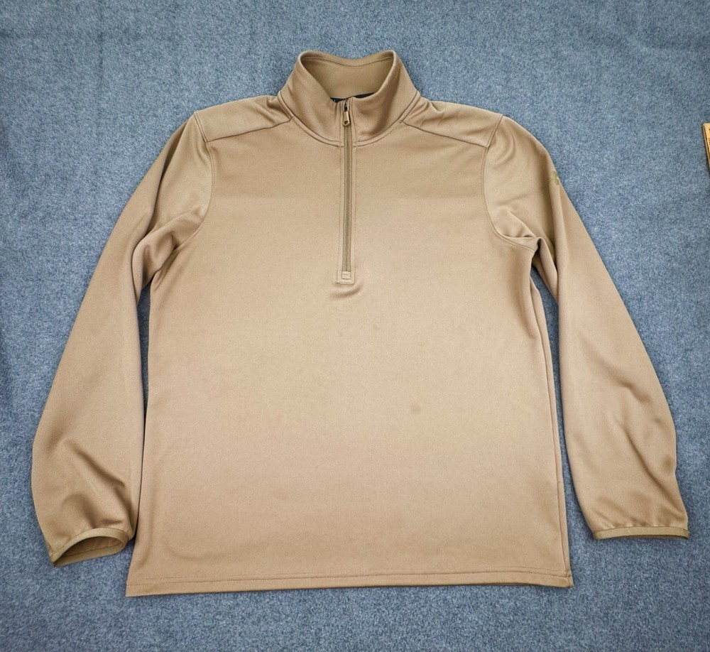 Under Armour Tactical 1/4 Zip Pullover Mens L Military Brown Long Sleeve