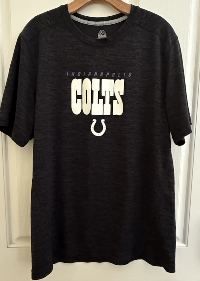 Majestic Cool Base NFL Indianapolis Colts Athletic Black Knit Top Mens Sz L gallery