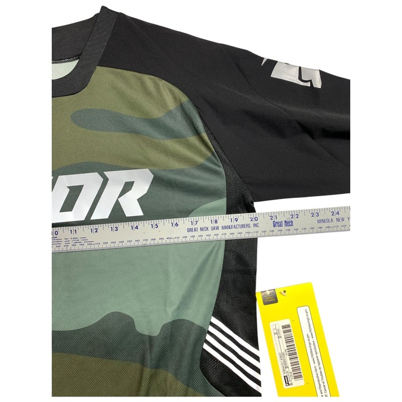 Thor Terrain Jersey Shirt Mens Small Motocross Long Sleeve Camouflage Green Blac gallery