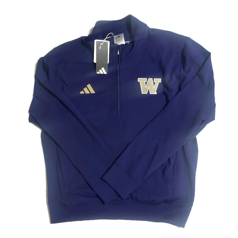 Adidas NCAA Washington Huskies 1/4 Zip Pullover Hockey Golf Jacket Mens L Purple gallery