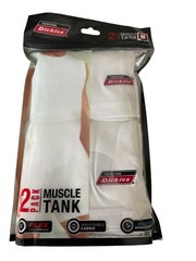 BNIP Dickies Men’s 2PK Muscle Tank Size Medium Moisture Management Flex White