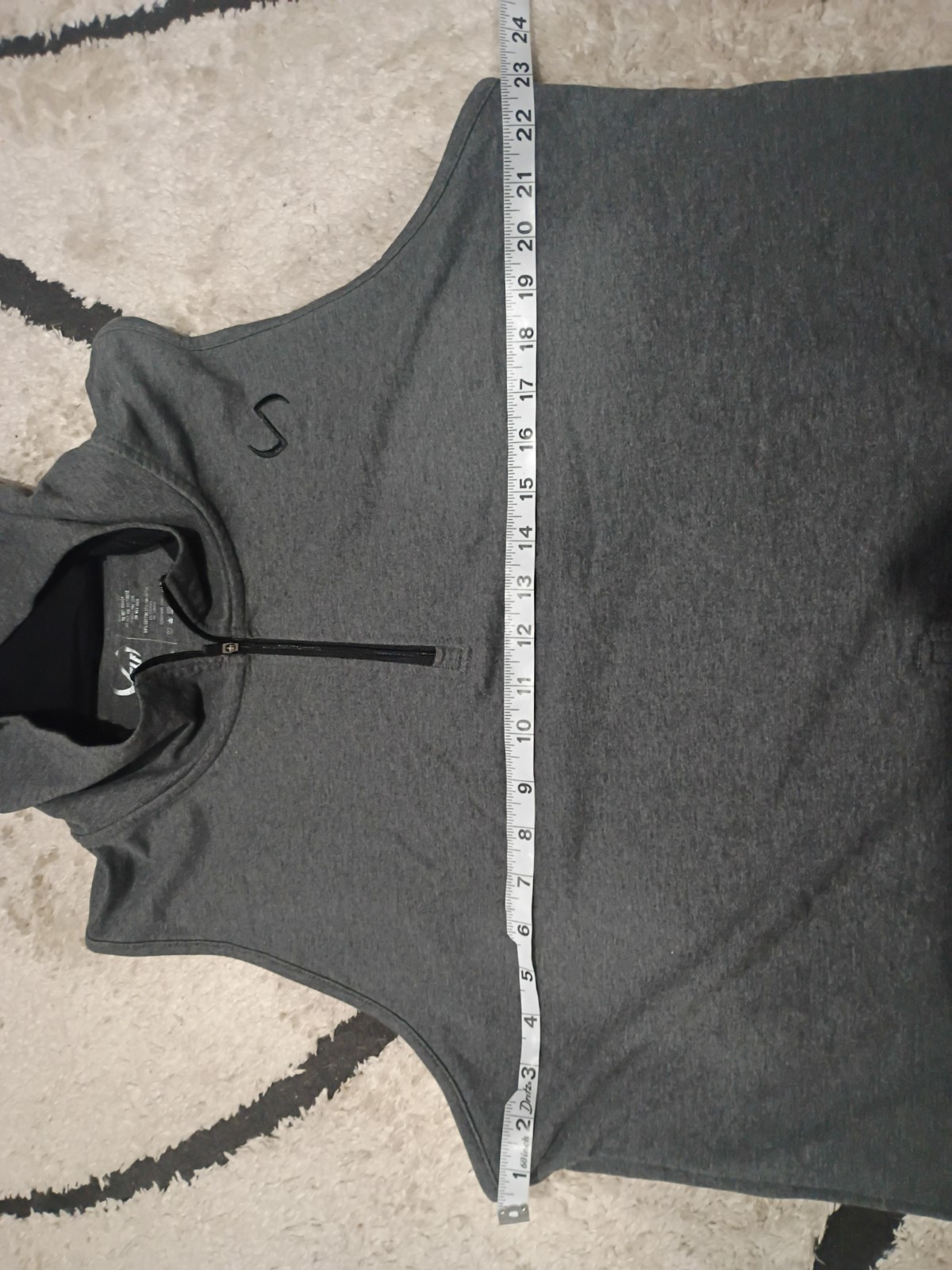 Tlf Workout Sleeveless Pullover Quarter Zipper Size Large Gray gallery