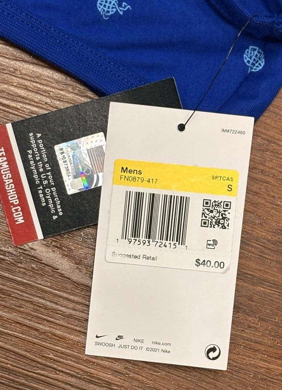 Nike USA Team Club Tank Top Men's Small Blue All Over Print FN0879-417 New Tags gallery