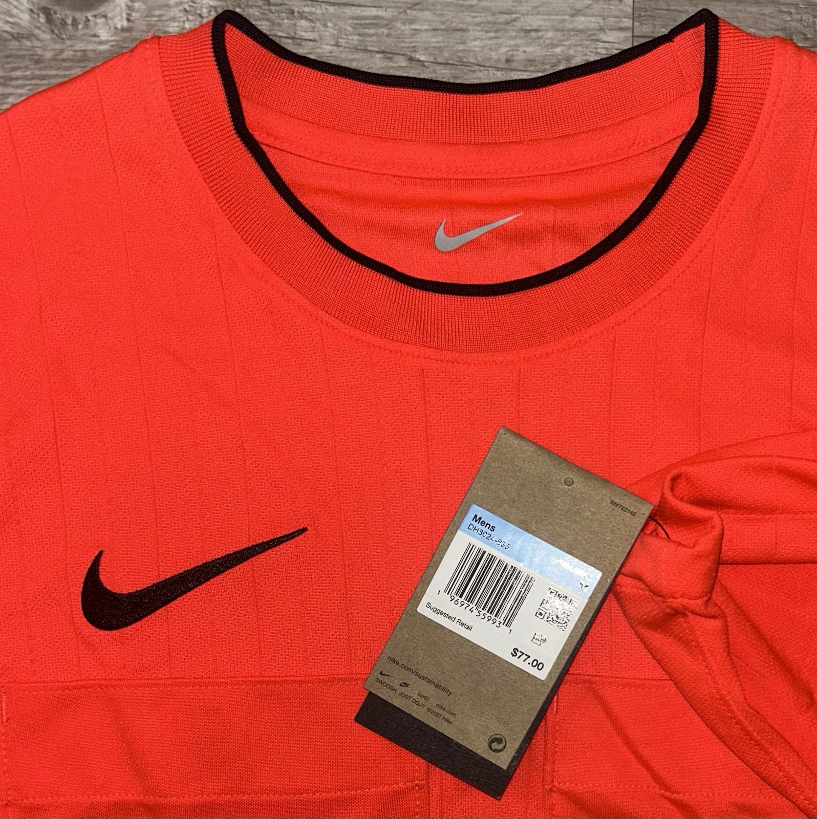 Men's Nike Dri-FIT Referee II Coral/Black Shirt Size MEDIUM gallery