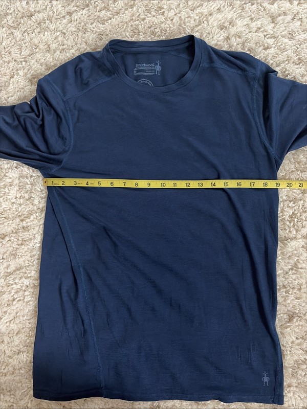 SmartWool Merino 150 Plant Based Dye Blue Long Sleeve Shirt Men Medium BaseLayer gallery