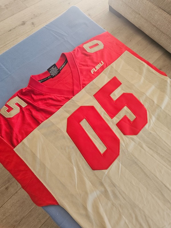 Vintage Fubu 05 Men's Jersey XL Red Beige/Gold Hip Hop Shirt - Very Rare - Nice gallery