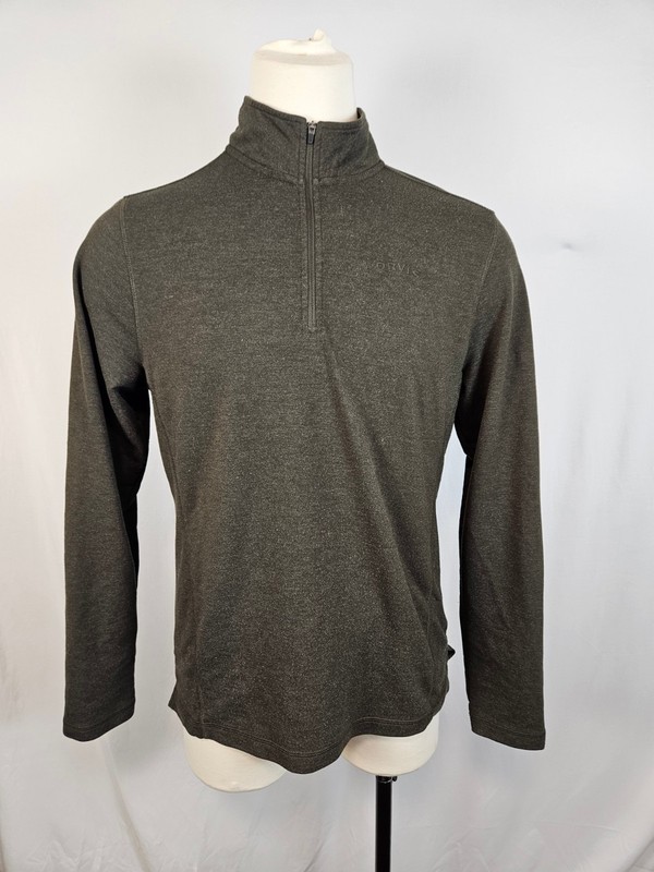 Orvis Quarter Zip Pullover Men Medium Olive Green Stretch Long Sleeve Casual gallery