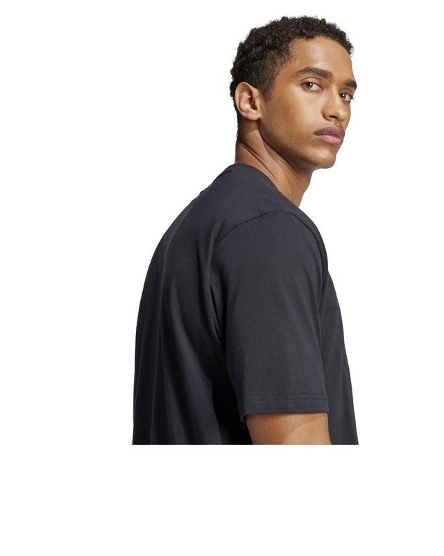 Mens Adidas Black Linear Single Jersey Cotton Casual T-Shirt gallery