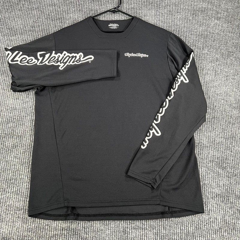 Troy Lee Designs Sprint Shirt Mens Large Black Long Sleeve Crew Performance gallery