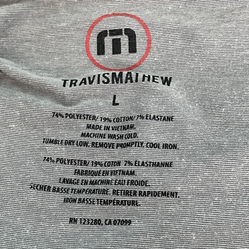 Travis Mathew sweater men's large cloud 1/4 Zip Pullover Performance golf gray gallery