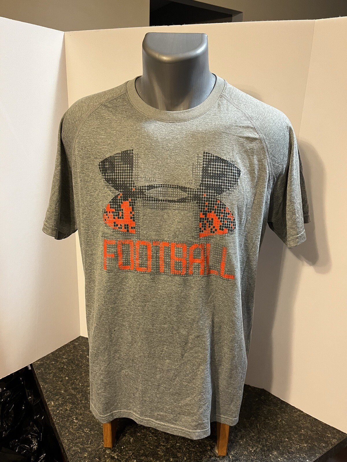 Under Armour Men's Football T-Shirt - Gray Blue Orange M - Polyester gallery