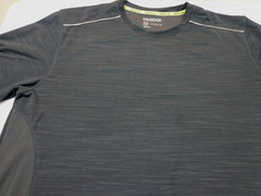 Reebok PlayDry Heather Charcoal Gray T Shirt Size Medium FLAW
