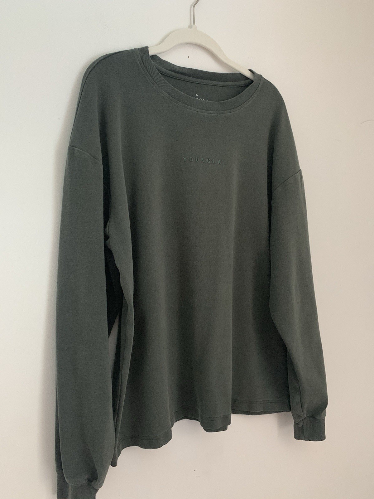 YoungLA #450 Cloud Foam Long Sleeve Pullover Forest Green Super Soft Streetwear gallery