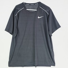 Nike Dri-FIT Miler Men 2XL Short Sleeve Running Shirt Black Reflective AJ7565
