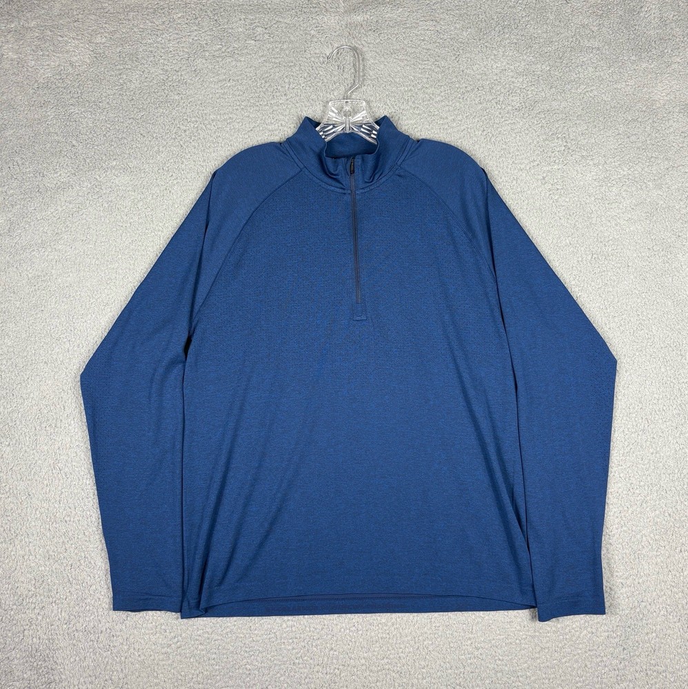Rhone Pullover Shirt Men’s Large Navy Blue Performance 1/4 Zip Golf Casual