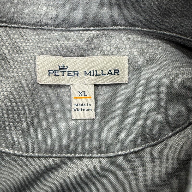 Peter Millar Perth Performance 1/4 Zip Pullover Men XL Blue Camo Jacquard London gallery