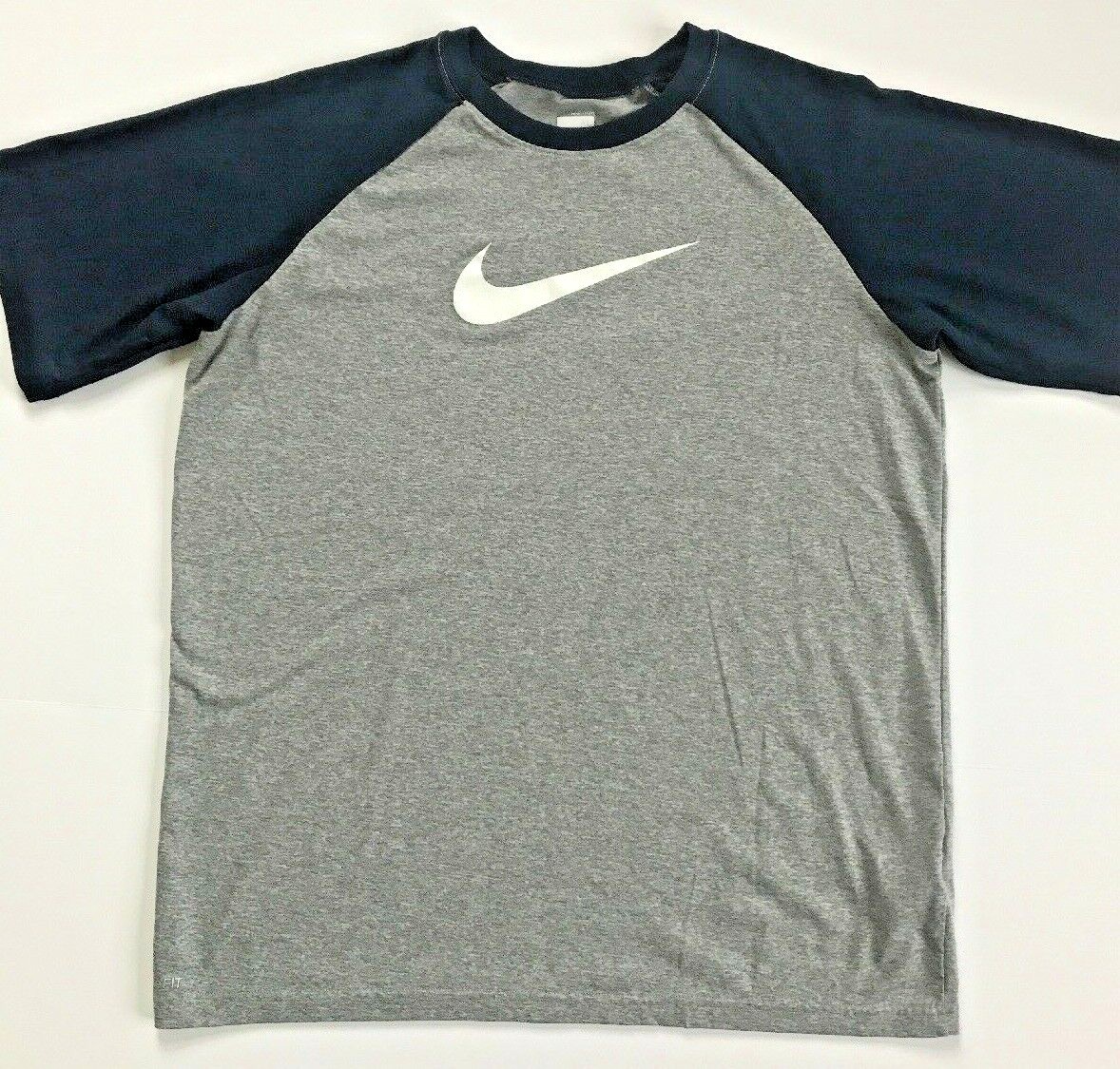 EUC Nike Fit Dry Mens XL Athletic Shirt T-shirt Grey Blue Short Sleeved 18-20 gallery