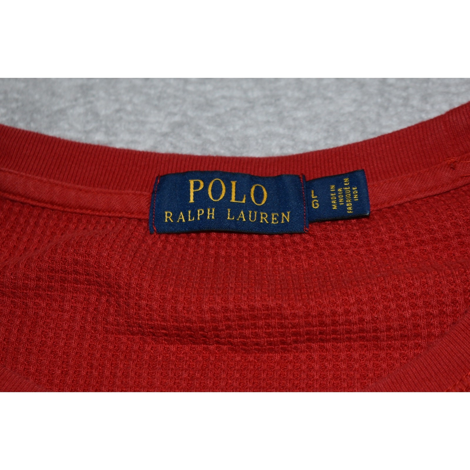 Polo Ralph Lauren Waffle Thermal Shirt Cotton Mens Size Large Red Long Sleeve gallery