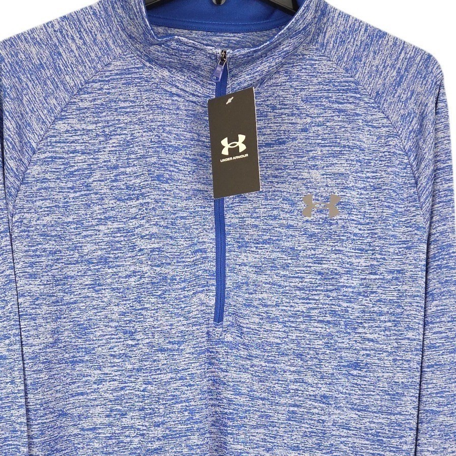 Under Armour Tech 2.0 1/2 Zip Pullover Men Large Blue Performance Shirt NWT gallery