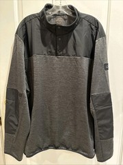 Greg Norman Shirt Jacket XXL Black Quarter Button Pullover Hydro Tech Repels H20