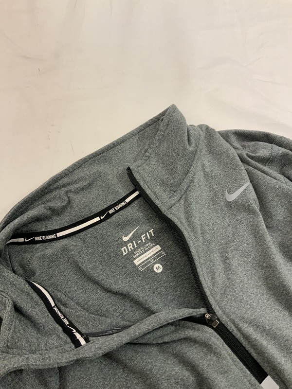 Nike 1/4 Zip Pullover M Gray Running Long Sleeve Polyester Stretch YGI V1-447 gallery
