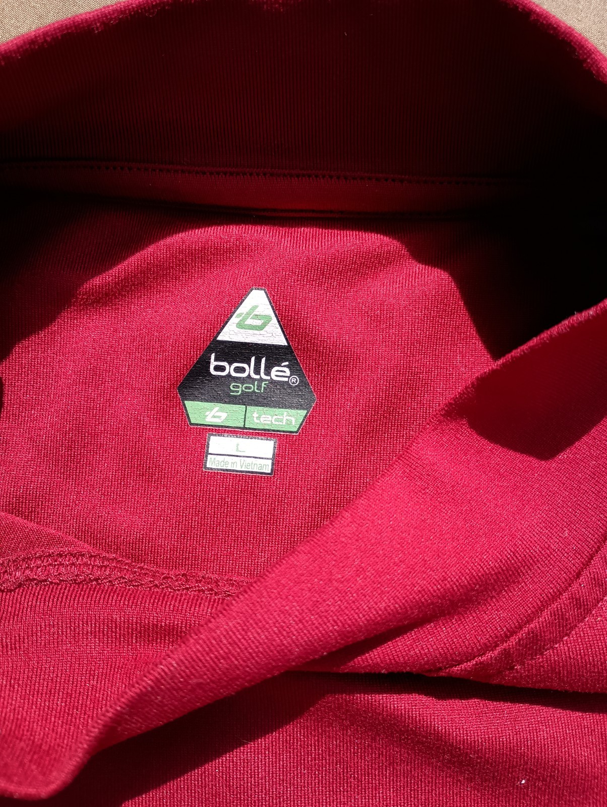 Bolle Tech Golf Shirt Men's Red L Long Sleeve Pullover Mock-neck Polyester gallery