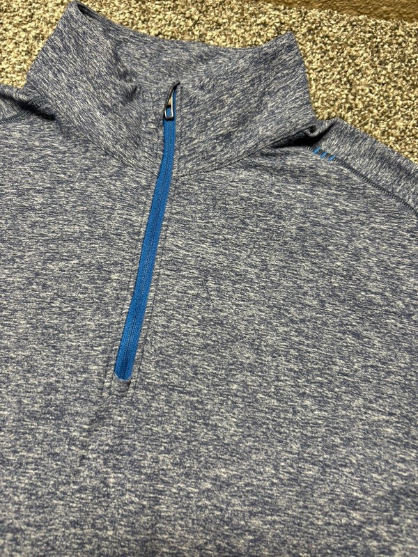 Lululemon 1/4 Zip Pullover Mens Small Blue Heather Running Thumb Straps gallery