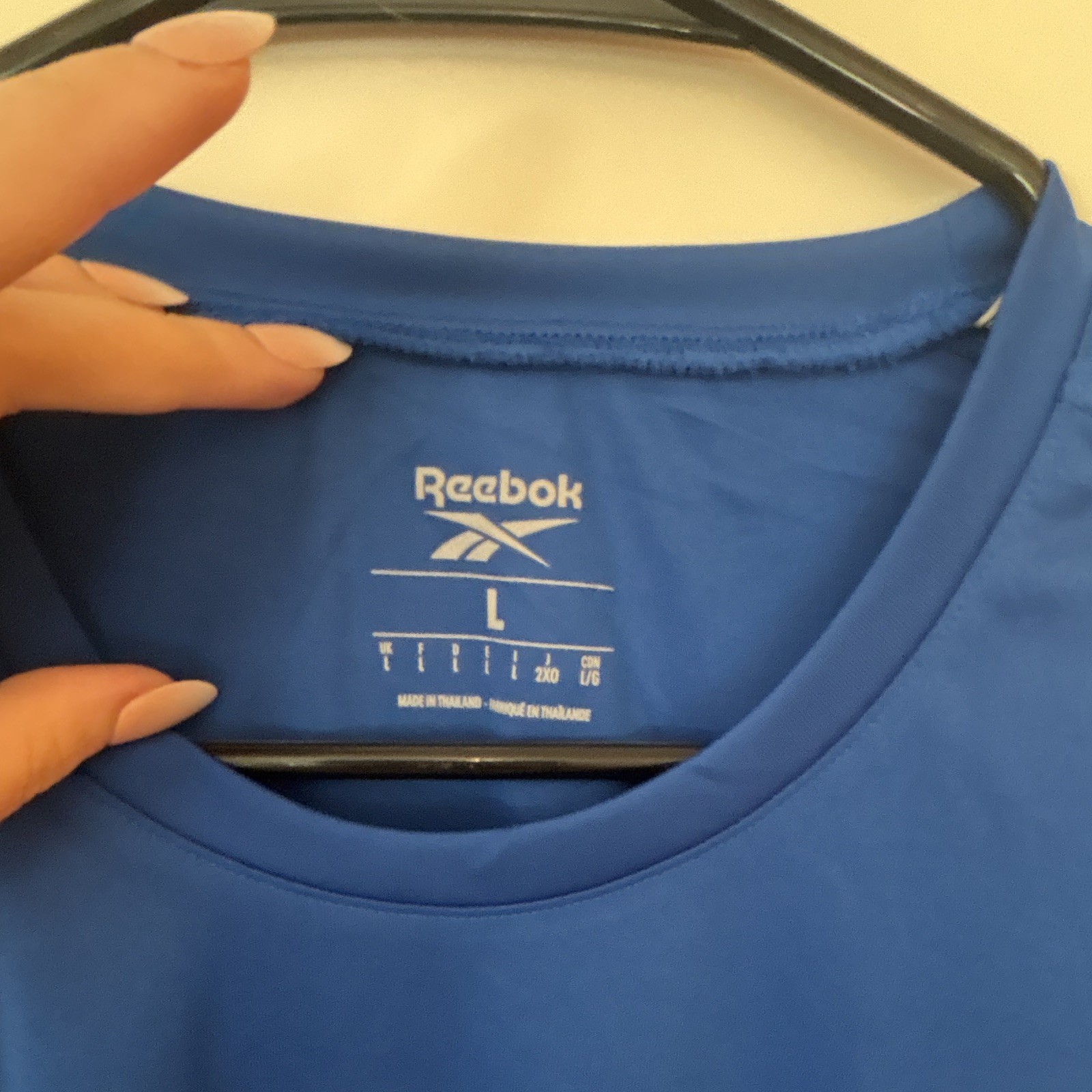 Reebok SS Tech Tee Men's L Blue Short Sleeve Crew Neck Training Logo Tee gallery