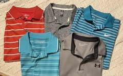 Lot If 5 Men’s Medium Dri-fit Polos. Nike Under Armour Adidas Under Armour