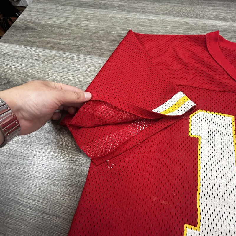 Vintage Logo 7 Football Jersey Mens Large Red Kansas City Chiefs Made USA 90s gallery