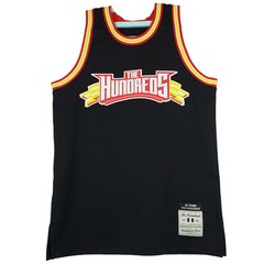 The Hundreds Mitchell & Ness Small Jersey Black Red Yellow Atom Bomb NWT