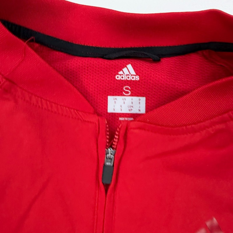 Adidas 1/4 Zip Pullover Windbreaker Jacket Mens Small Red Batting Warm Up gallery
