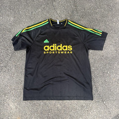 adidas Men’s Activewear T-Shirt Crew Neck Short Sleeve Polyester Black L Logo
