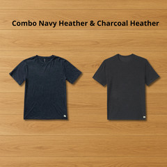 NWT Vuori Men’s Strato Tech Tee – New – Navy Heather + Charcoal Heather color
