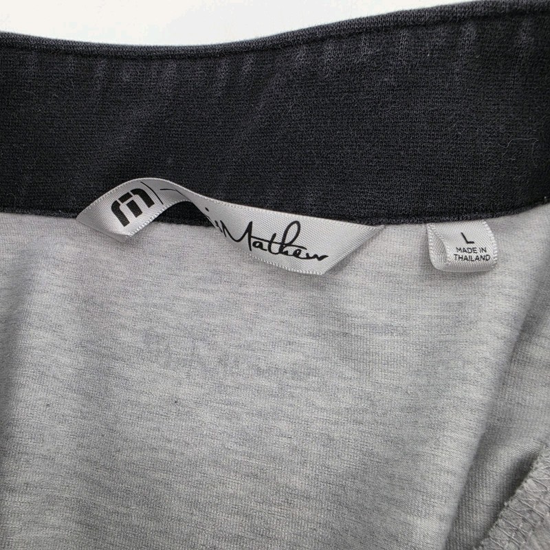 Travis Mathew 1/4 Zip Golf Pullover Men's Size Large Gray Red Black Stripe 73153 gallery