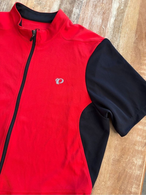 Pearl Izumi Men's Cycling Jersey Large Full Zip Red Black Road Bike Shirt gallery