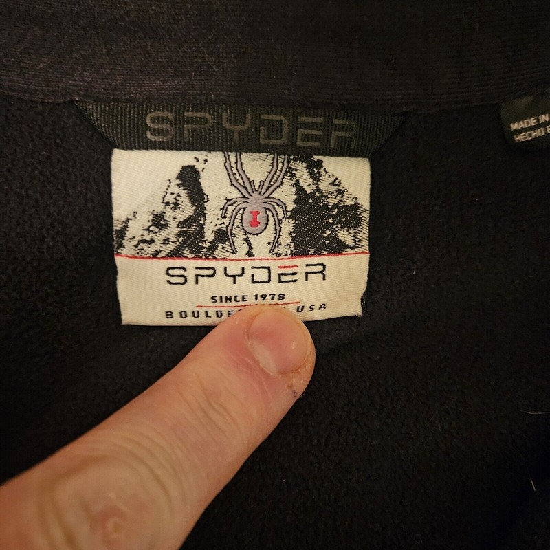 Spyder Jacket Mens LARGE Outbound Stryke 1/4 Zip Sweater Pullover Black gallery