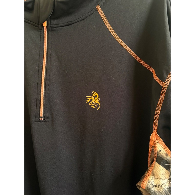 Legendary Whitetails 1/4 Zip Performance Mens Black Camo Hunting Base Layer XL gallery