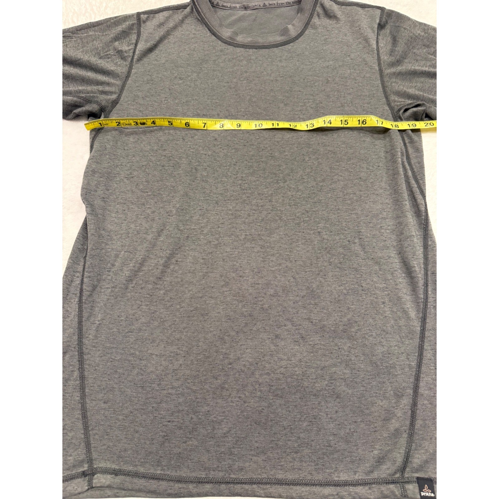 Prana Mens Athletic T-Shirt Charcoal Gray Heather Crew Neck Short Sleeve Yoga M gallery