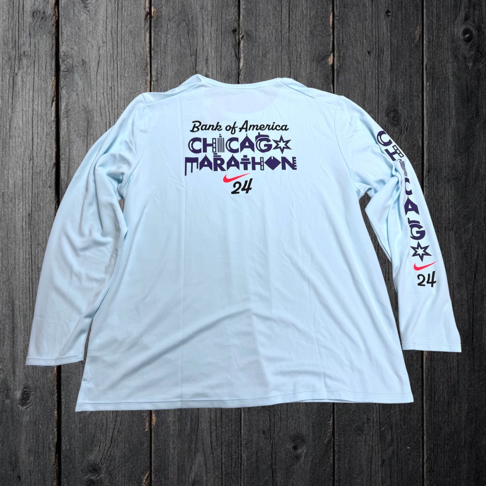 Nike Mens XL Chicago Marathon 2024 Long Sleeve Running Shirt FV6333-474 gallery