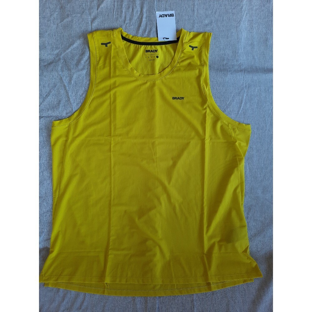 Brady Men's 2XL Performance Stretch Run Tank Tops Sulphur Round Neck Polyester gallery