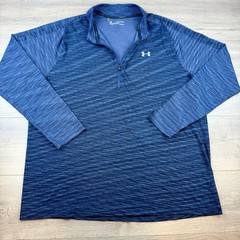 Under Armour Golf Long Sleeve 1/4 ZIp Pullover Heat Gear Men 2XL Loose Navy Blue