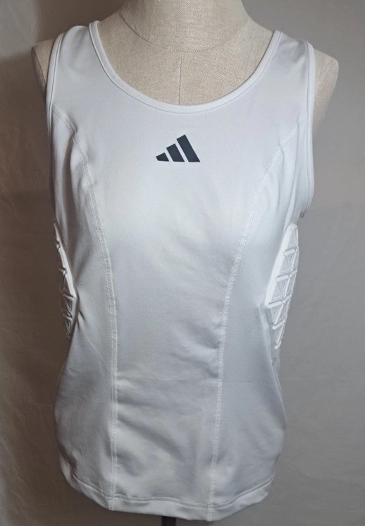 $80 NEW Adidas Padded Tank Top Men’s White Compression Sports Training Shirt S gallery