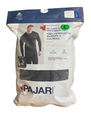 Pajar Canada Military Fleece Baselayer Black Crew Neck Top Mens Size Large