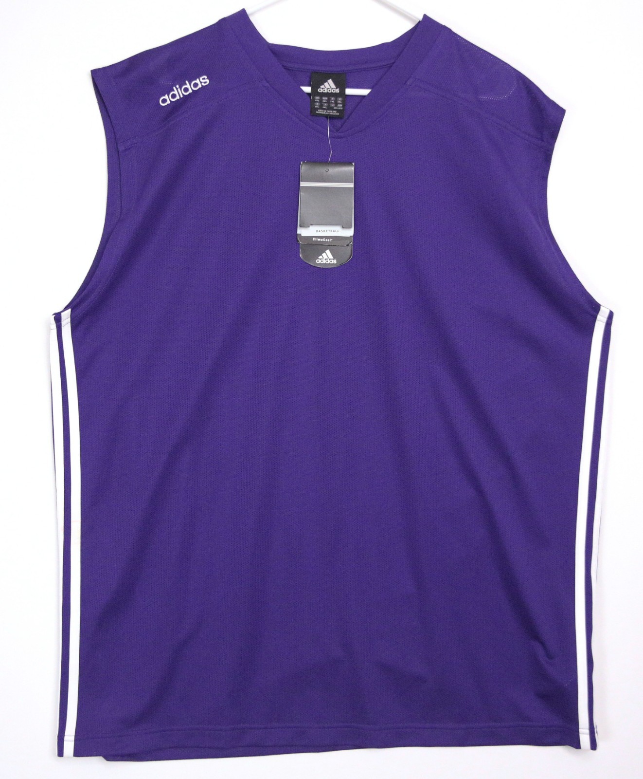 Adidas ClimaCool Basketball Tank Top Mens 2XL Purple Mesh Jersey NWT 3 Stripes gallery