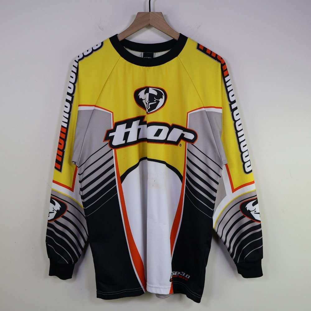 Thor Phase 3.0 Motocross Jersey Size Medium Moto Racing Yellow Polyester