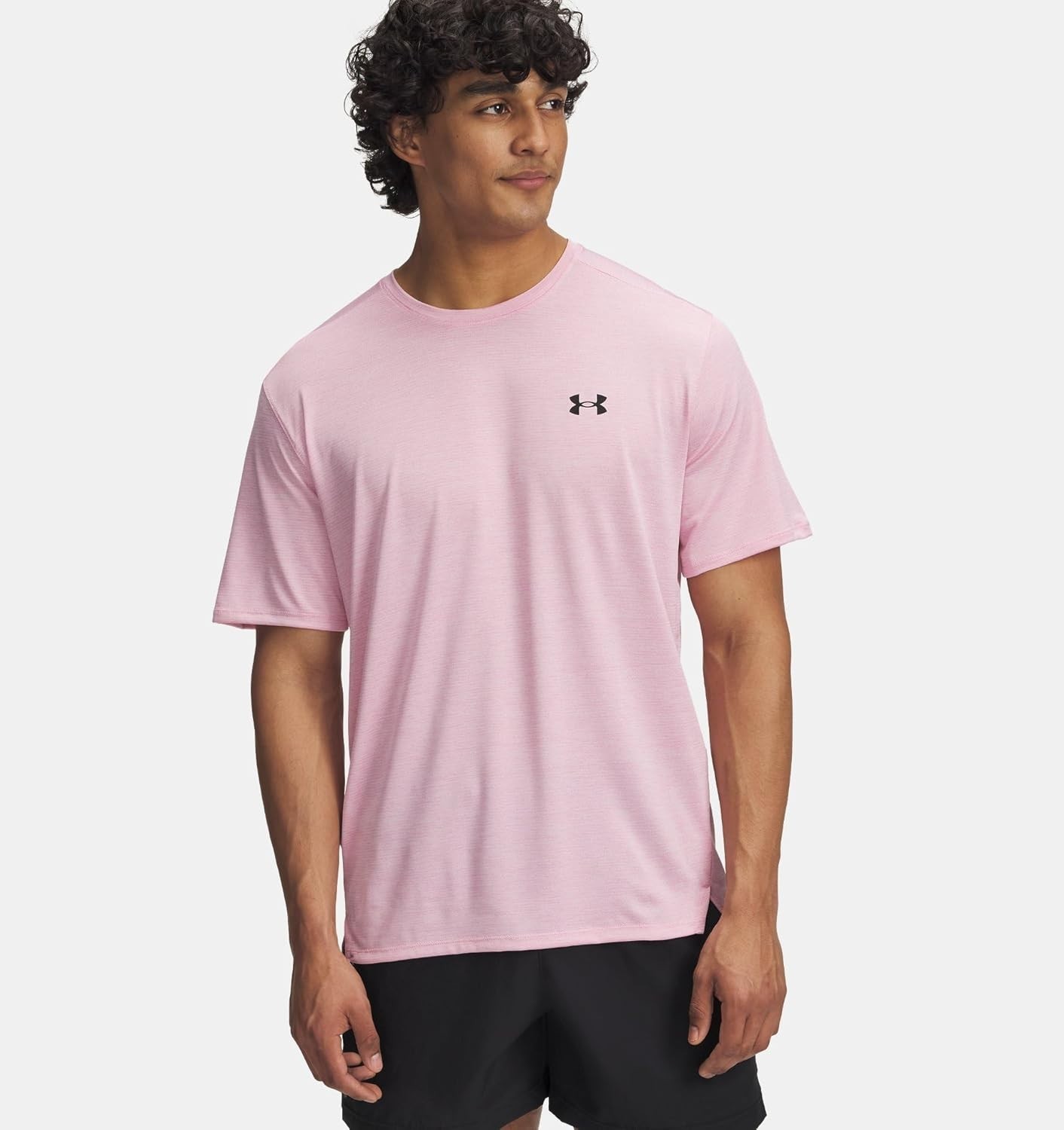 Under Armour Men's UA Tech Vent Loose Fit Short Sleeve Running Shirt Pale Pink gallery