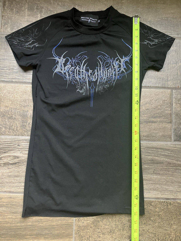 Breathe Divinity Mens M Compression Shirt Black Graphic Goth Streetwear Repair gallery