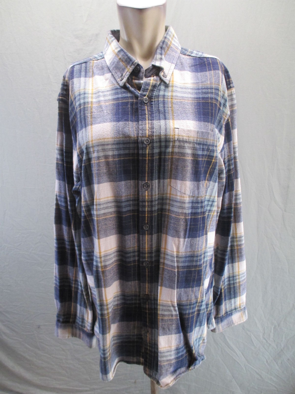 Eddie Bauer Size L Tall Mens Multicolor Plaid 100% Cotton Button Up Shirt 339 gallery